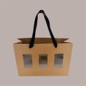 Borsa Shopper Carta Naturale Porta Vasetti con Finestra 25+8x18 cm 20 pezzi [17d497ee]
