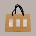 Borsa Shopper Carta Naturale Porta Vasetti con Finestra 25+8x18 cm 20 pezzi [79ef15e7]
