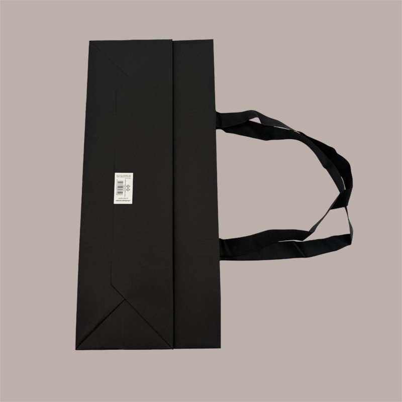 Borsa Shopper Carta Nera Elegance 35+10x15 cm 10 pezzi [eca81ee2]
