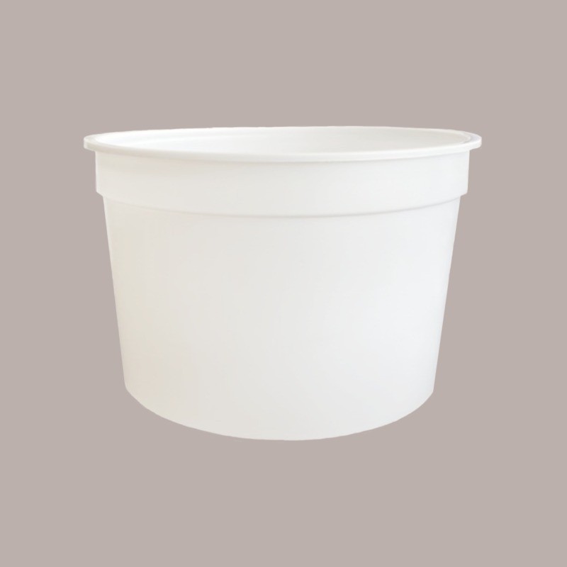 Carapina Sorbettiera per Pozzetto Gelato Cilindrica 2,5 Lt con Coperchio Plastica Bianca 22 pezzi [11d10f8f]