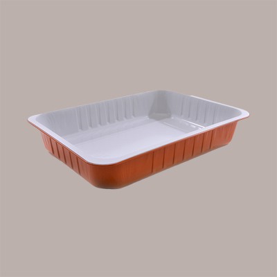 Contenitore Alluminio Terracotta interno bianco laccato 4 Porzioni Smothwall 236x185H49mm AS221530 50 pezzi [2bd33050]