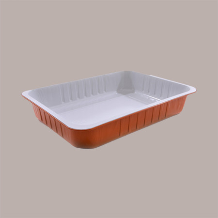 Contenitore Alluminio Terracotta interno bianco laccato 4 Porzioni Smothwall 236x185H49mm AS221530 50 pezzi [2bd33050]
