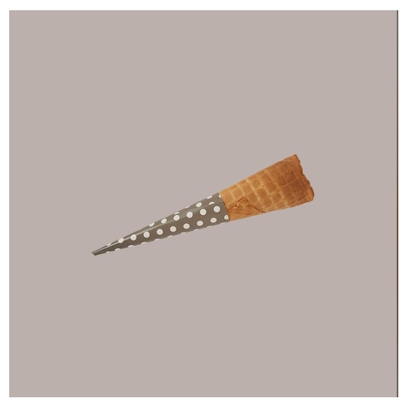 Pirottino Sottocono in Carta Tortora a Pois Bianchi per Coni Gelato codice 1227 2560 pezzi [e52103b6]