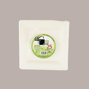 Piatto Biodegradabile Eco Quadrato 20x20 Carta Polpa Cellulosa 50 pezzi [ea349964]