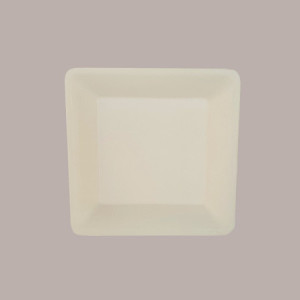 Piatto Biodegradabile Eco Quadrato 16x16 Carta Polpa Cellulosa 100 pezzi [51806d9f]