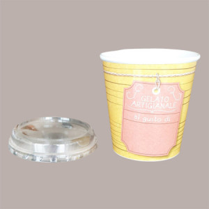 Vasetto Barattolino per Gelato Artiginale con coperchio 500 cc ALCAS 50 pezzi