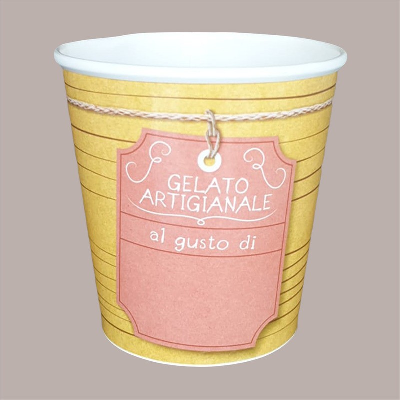 Vasetto Barattolino per Gelato Artiginale con coperchio 500 cc ALCAS 50 pezzi [07a052ca]