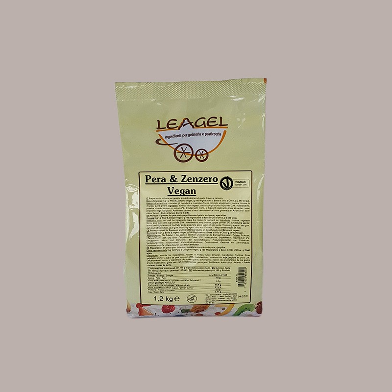 Easy Gusto Pera e Zenzero Vegan Preparato Polvere per Gelato Leagel 1,2 kg [cfce397f]