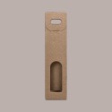 20 Pz Scatola Astuccio Porta 1 Bottiglia 750 ml Olio Vino Cartoncino Marrone grafica effetto pelle con Finestra 90x90 [ee7b7abd]