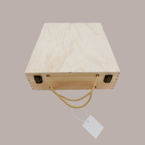 1 Pz Scatola in Legno di Pino Cassetta Stesa porta 3 Bottiglie Olio Vino da 750 Ml  350x290H9,5mm