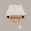 1 Pz Scatola in Legno di Pino Cassetta Stesa porta 3 Bottiglie Olio Vino da 750 Ml  350x290H9,5mm [017d7153]