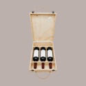 1 Pz Scatola in Legno di Pino Cassetta Stesa porta 3 Bottiglie Olio Vino da 750 Ml  350x290H9,5mm [d85b325e]