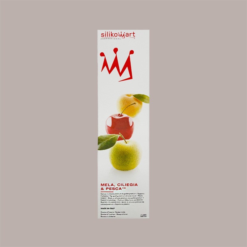 Stampo in Silicone 3D per Frutta Realistica Mela Ciliegia e Pesca dm 60 mm H 55 mm [d35606d8]