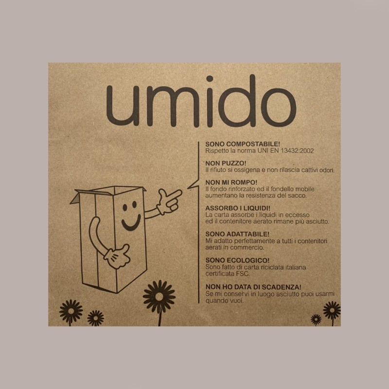 Sacchi Carta per Raccolta Differenziata Umido Organico 60 Lt 20 Pezzi [49a3834e]
