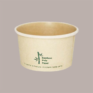 Coppetta Gelato Media in Carta Pulp Bambù Colore Avana 120cc 250 pezzi