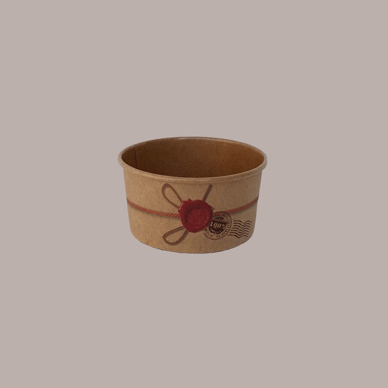 Coppetta Gelato Grande in Carta Pulp Bambù Colore Avana 160cc 200 pezzi [ef043803]