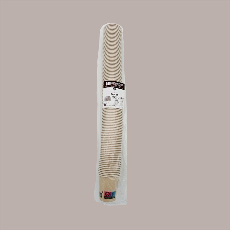 Bicchiere Carta per Caffè Biodegradabile Compostabile 3oz 80cc 100 pezzi [c974a7d0]