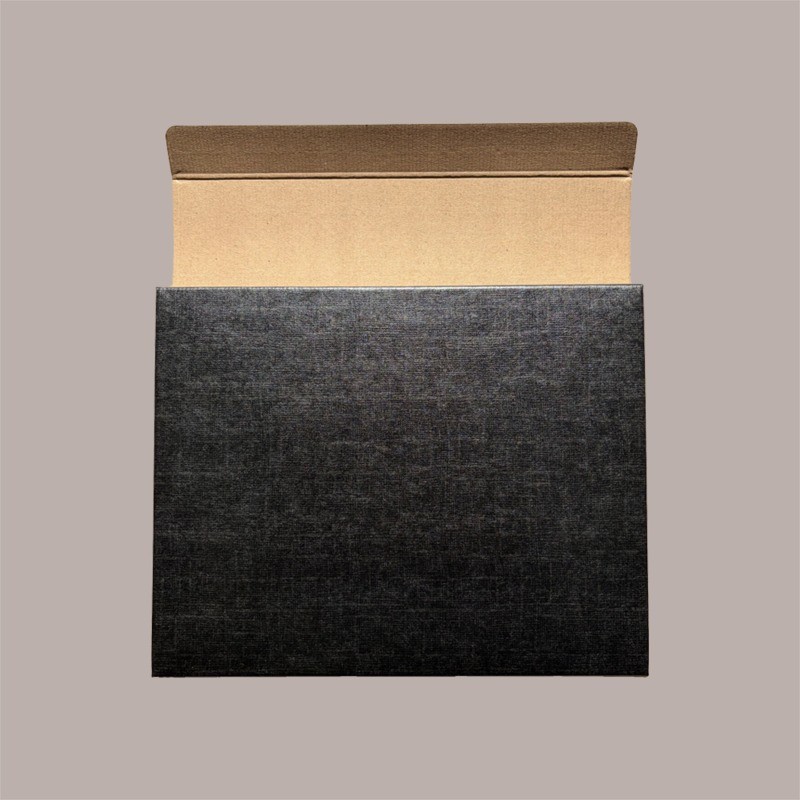 Scatola Carta Chiusa Box Asporto Seta Nero 300x240H80 10 pezzi [7dbb13cd]