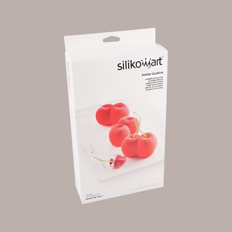 Stampo in Silicone 3D per Frutta Realistica Rosso Ciliegia 75x50H45 mm [114a1135]