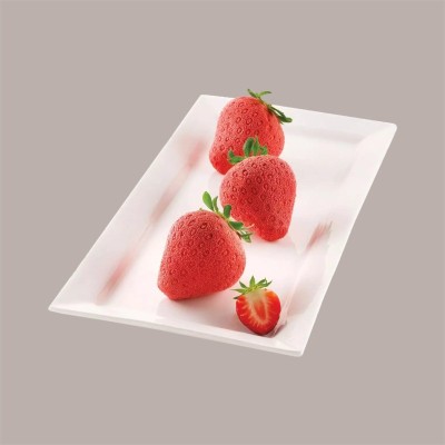 Stampo in Silicone 3D per Frutta Realistica Fragole e Panna dm 59 mm H 61 mm [232379c9]