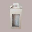 Scatola per Confezione Regalo Valigetta Natale in Cartoncino Avana Liscio con Finestra PVC 130x70H280mm 10 Pz [4bd25015]