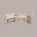 Scatola per Confezione Regalo Valigetta Natale in Cartoncino Avana Liscio con Finestra PVC 130x70H280mm 10 Pz [20b99502]