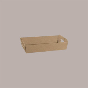 Cesto per Confezioni Regalo Natalizie in Cartoncino Avana Liscio Rettangolare Grande 450x350H120mm 10 Pz [633c2d99]