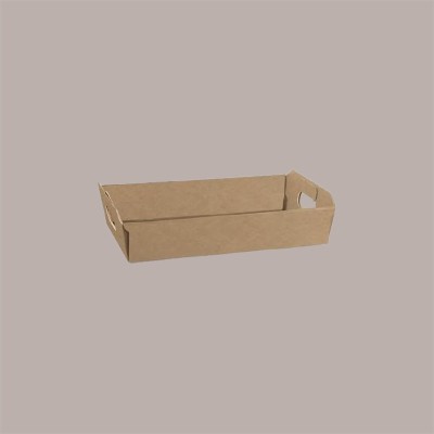 Cesto per Confezioni Regalo Natalizie in Cartoncino Avana Liscio Rettangolare Grande 450x350H120mm 10 Pz [633c2d99]