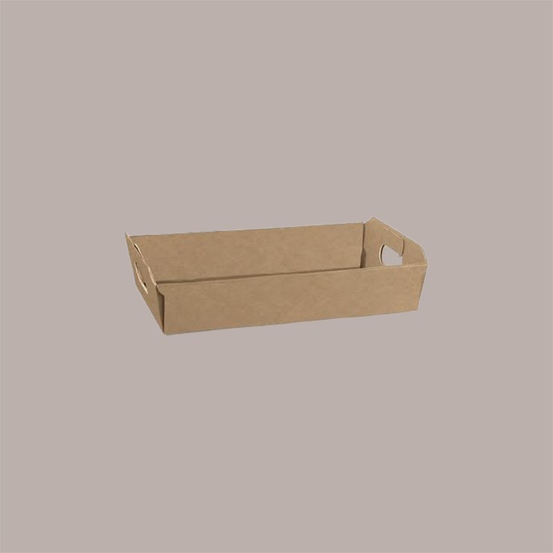 Cesto per Confezioni Regalo Natalizie in Cartoncino Avana Liscio Rettangolare Grande 450x350H120mm 10 Pz [633c2d99]