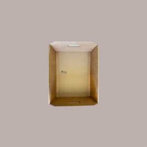 Cesto per Confezioni Regalo Natalizie in Cartoncino Avana Liscio Rettangolare Grande 450x350H120mm 10 Pz [0d07af90]