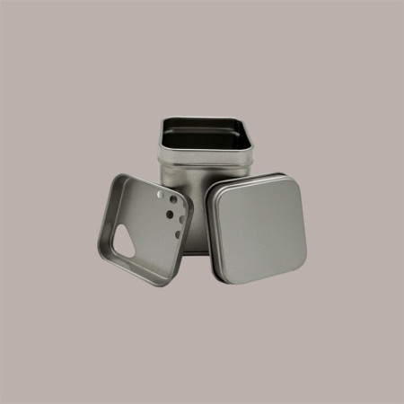 Scatola Portaspezie Quadrato in Alluminio con Tappo Dosatore 53x53x72 mm 5 Pz [22afe6c5]
