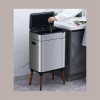 Cestino Pattumiera Automatica Doppia con Sensore 26 Lt Acciaio Inox, Ozono e Gambe in Legno [58b29e2c]