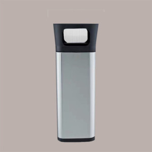Cestino Pattumiera Quadrato con Posacenere 25 Lt in Acciaio Inox Argento  JAH3222 [7cedcc4c]