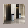 Cestino Pattumiera Quadrato con Posacenere 25 Lt in Acciaio Inox Argento  JAH3222 [a5cb8f41]