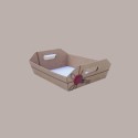 Cesto per Confezioni Regalo Natalizie in Cartoncino Marrone grafica Ceralacca Rettangolare Mediio Grande 390x280H90mm [adfb0288]