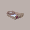 Cesto per Confezioni Regalo Natalizie in Cartoncino Marrone grafica Ceralacca Rettangolare Mediio Grande 390x280H90mm [adfb0288]