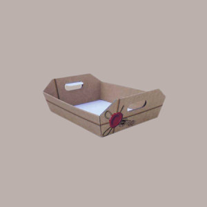 Cesto per Confezioni Regalo Natalizie in Cartoncino Marrone grafica Ceralacca Rettangolare Medio 350x250H70mm 10 Pz [8f660b09]