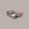 Cesto per Confezioni Regalo Natalizie in Cartoncino Marrone grafica Ceralacca Rettangolare Medio 350x250H70mm 10 Pz [8f660b09]