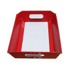 Cesto per Confezioni Regalo Natalizie in Cartoncino grafica Lino Rosso Rettangolare Grande 400x300H120mm 10 Pz [afaa9a2f]