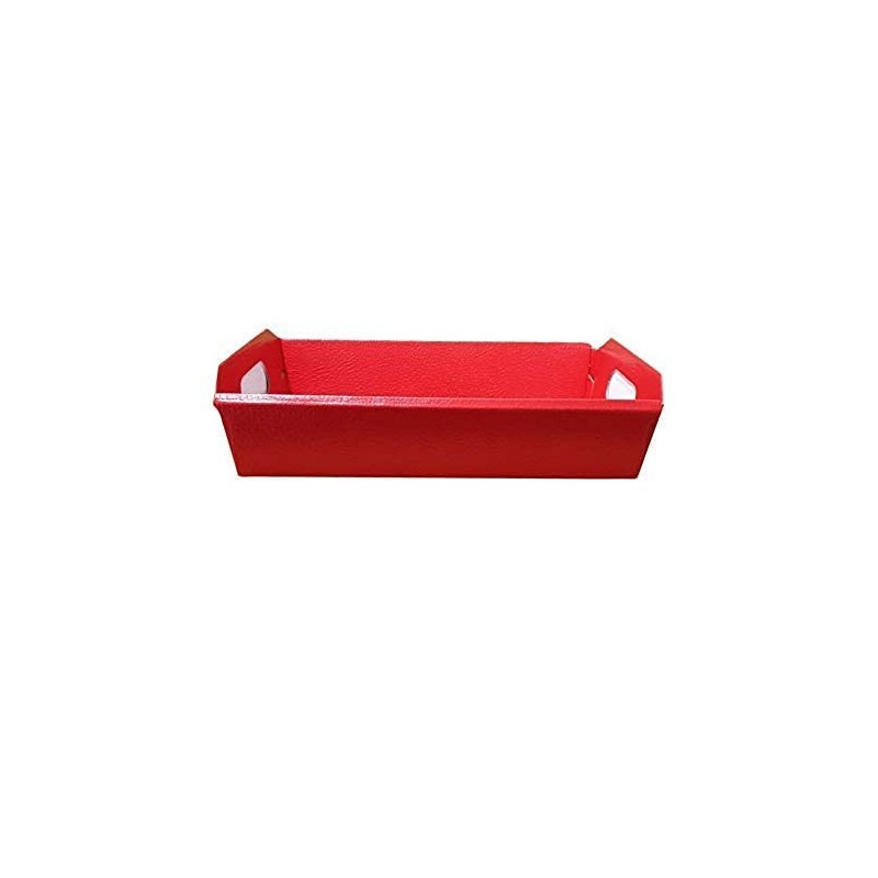Cesto per Confezioni Regalo Natalizie in Cartoncino grafica Lino Rosso Rettangolare Grande 400x300H120mm 10 Pz [18b75b2b]