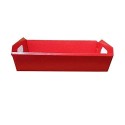 Cesto per Confezioni Regalo Natalizie in Cartoncino grafica Lino Rosso Rettangolare Grande 400x300H120mm 10 Pz [18b75b2b]