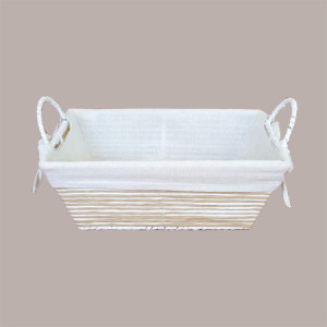 Cesto per Confezioni Regalo Natalizie in Carta Grigio Beige con Fodera cotone Rettangolare Piccolo 300x200H120mm 1 Pz [0fef317f]