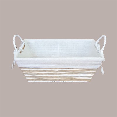 Cesto per Confezioni Regalo Natalizie in Carta Grigio Beige con Fodera cotone Rettangolare Piccolo 300x200H120mm 1 Pz [0fef317f]