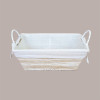 Cesto per Confezioni Regalo Natalizie in Carta Grigio Beige con Fodera cotone Rettangolare Piccolo 300x200H120mm 1 Pz [0fef317f]