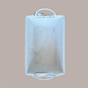 Cesto per Confezioni Regalo Natalizie in Carta Grigio Beige con Fodera cotone Rettangolare Piccolo 300x200H120mm 1 Pz [61d4b376]