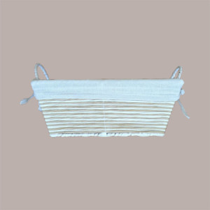 Cesto per Confezioni Regalo Natalizie in Carta Grigio Beige con Fodera cotone Rettangolare Piccolo 300x200H120mm 1 Pz [6484f468]