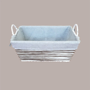 Cesto per Confezioni Regalo Natalizie in Carta Grigio Bianco con Fodera cotone Rettangolare Medio 340x280H160mm 1 Pz [dbd9ae6c]