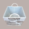 Cesto per Confezioni Regalo Natalizie in Carta Grigio Bianco con Fodera cotone Rettangolare Medio 340x280H160mm 1 Pz [02ffed61]