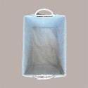 Cesto per Confezioni Regalo Natalizie in Carta Grigio Bianco con Fodera cotone Rettangolare Medio 340x280H160mm 1 Pz [b5e22c65]