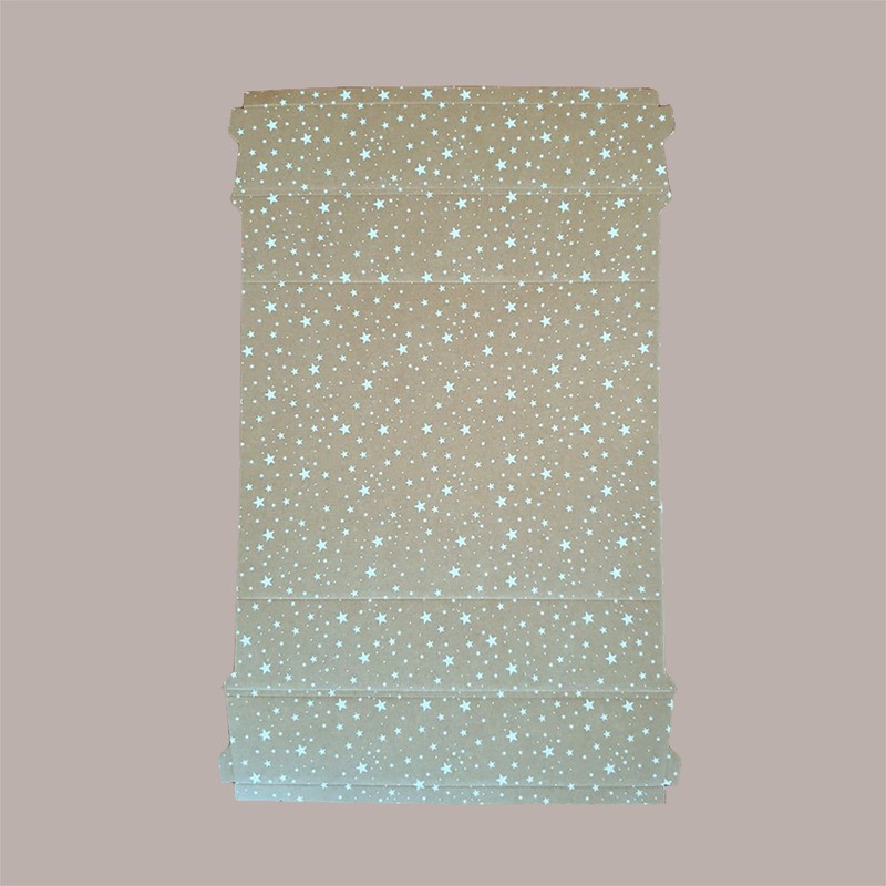 Cesto per Confezioni Regalo Natalizie in Cartoncino Avana grafica Stelle Bianche Galaxy Rettangolare Grande 400x300H1 [885102ad]